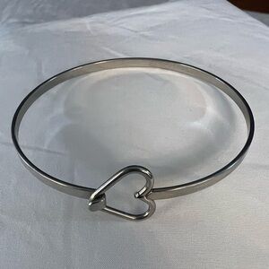 Stainless Steel Wire Heart Bangle Bracelet